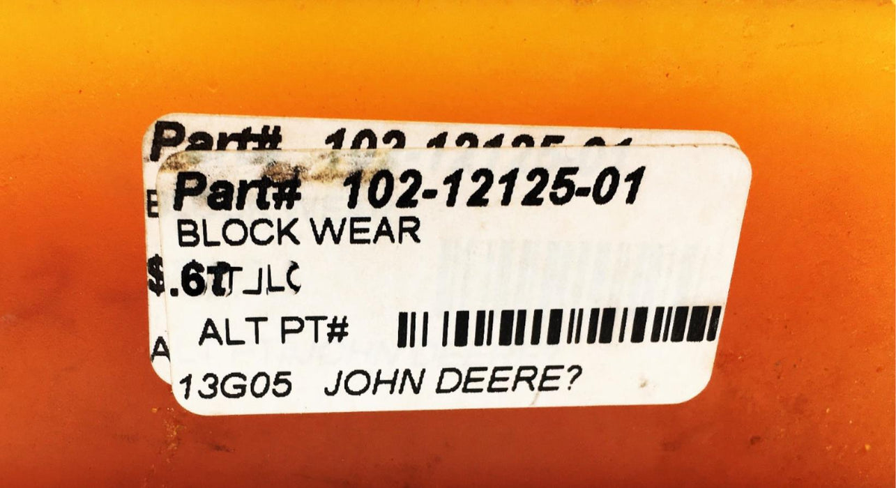 Unbranded Block Wear For John Deere 102-12125-01 (13G05) NOS