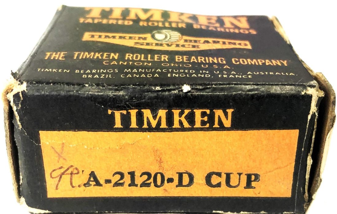 Timken Double Tapered Roller Bearing Cup A2120D (A2120DHCC) NOS