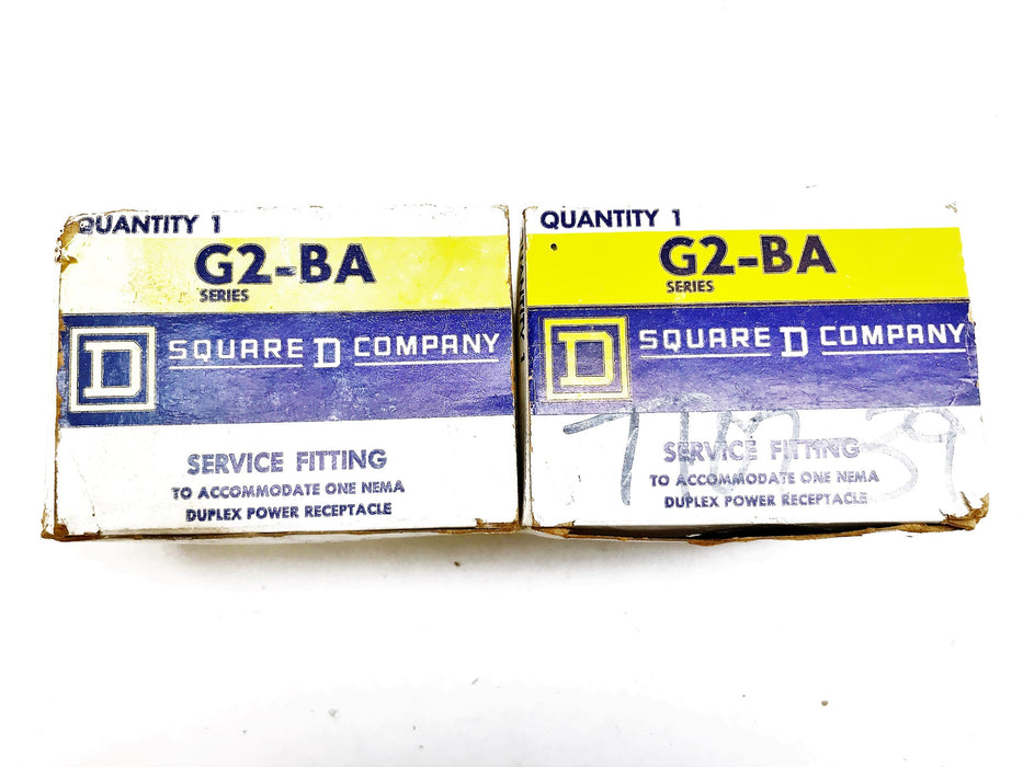 Square D Company Fitting for 1 Duplex Receptacle G2-BB [Lot of 2] NOS