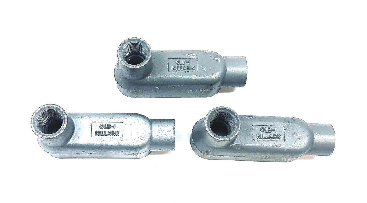 Killark 3.8 CU IN Conduit Body OLB-1 [Lot of 3] USED