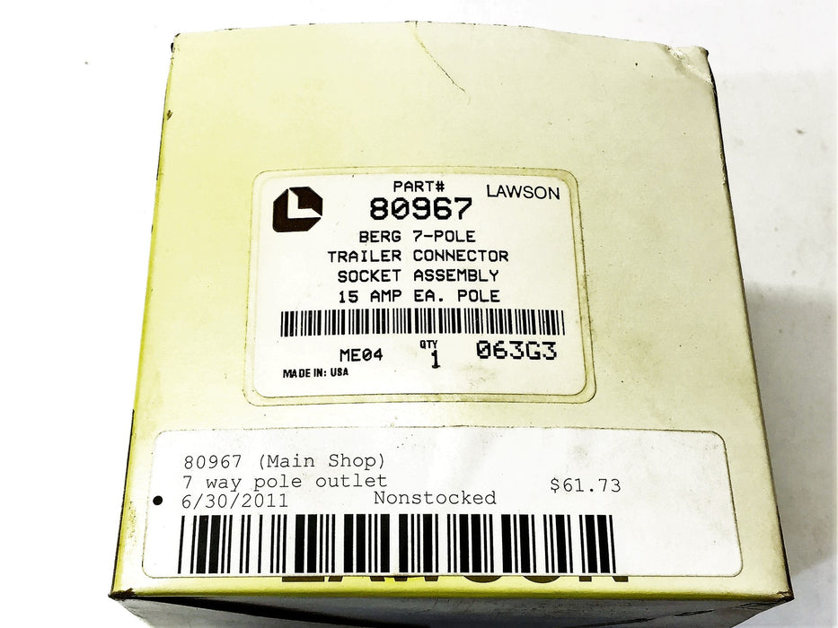 Lawson 7-Pole Trailer Connector Socket Assembly 80967 NOS