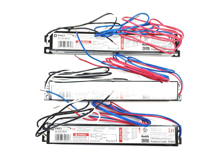 GE ProLine 1N T8 120-277V 60Hz Electronic Ballast GE-132-MV-N [Lot of 3] NOS