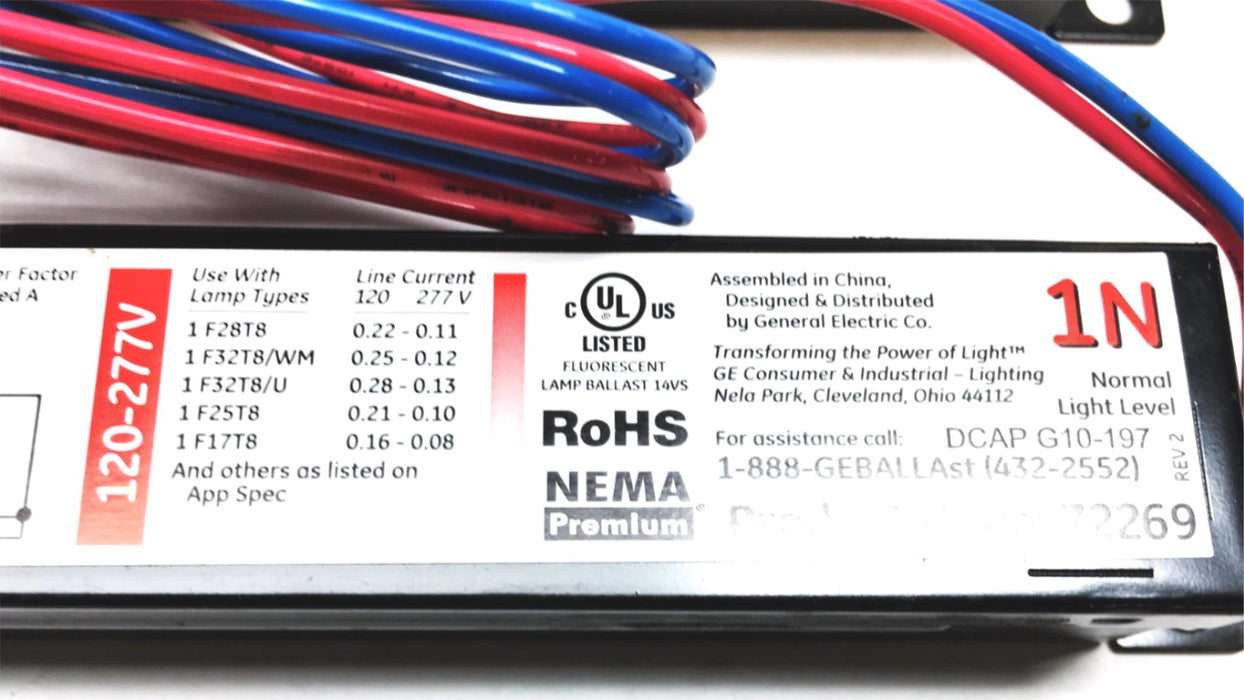 GE ProLine 1N T8 120-277V 60Hz Electronic Ballast GE-132-MV-N [Lot of 3] NOS