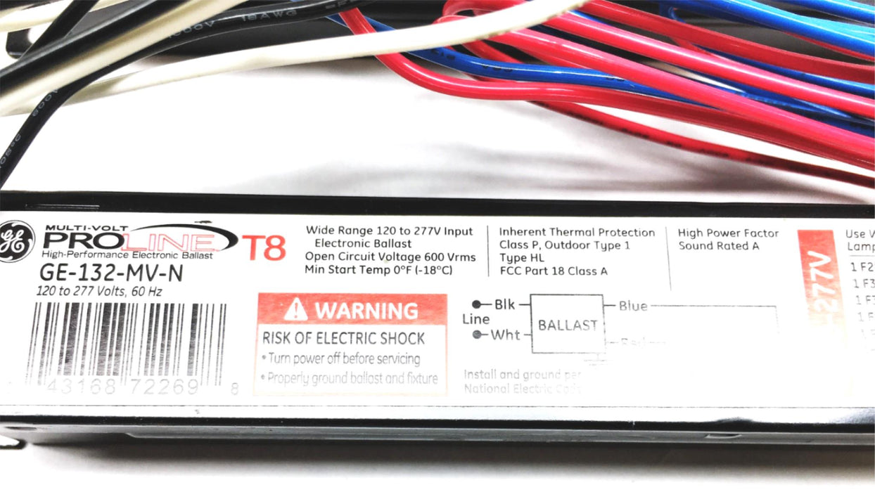 GE ProLine 1N T8 120-277V 60Hz Electronic Ballast GE-132-MV-N [Lot of 3] NOS