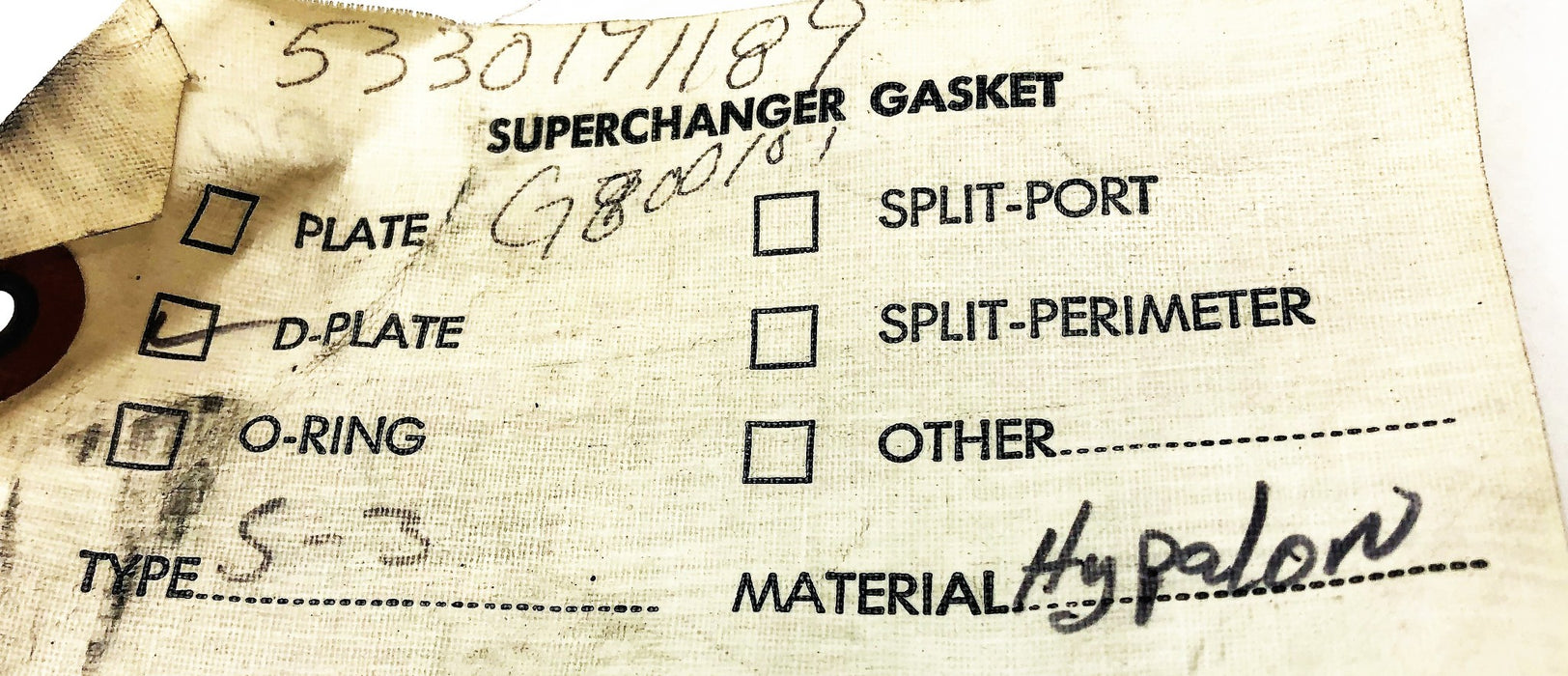 Unbranded 4 Piece Set Hypalon S-3 Superchanger D-Plate Gasket G800181 NOS