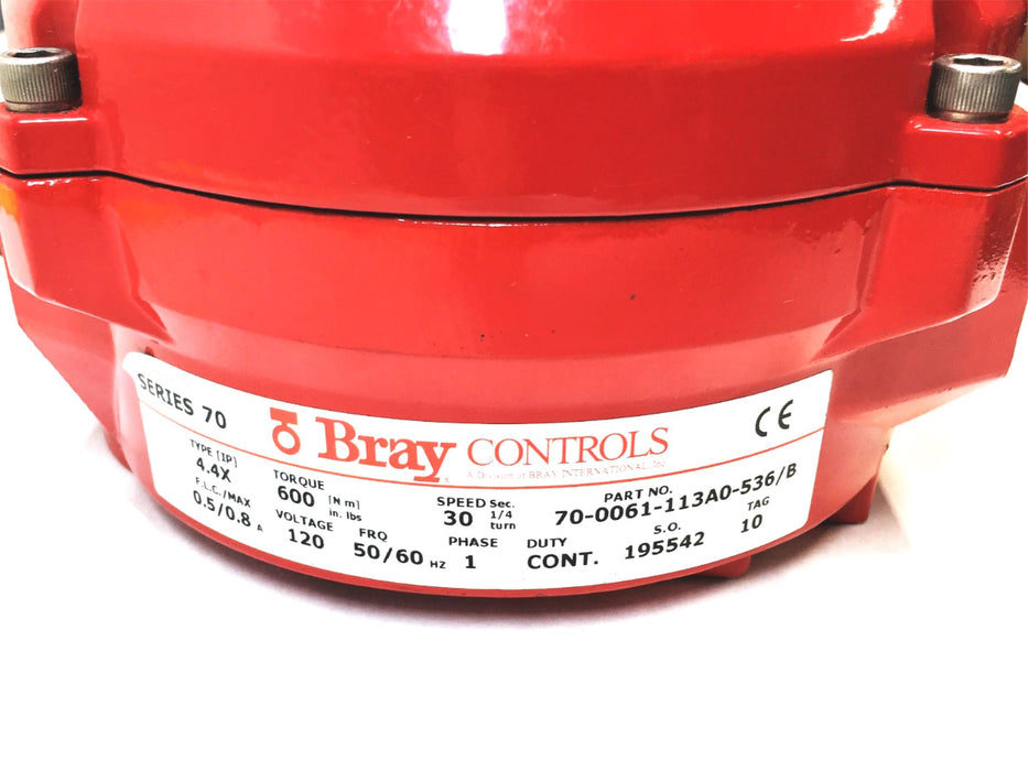 Johnson Controls Bray 120V 60HZ S-70 Electric Actuator 70-0061-113A0-536/B USED
