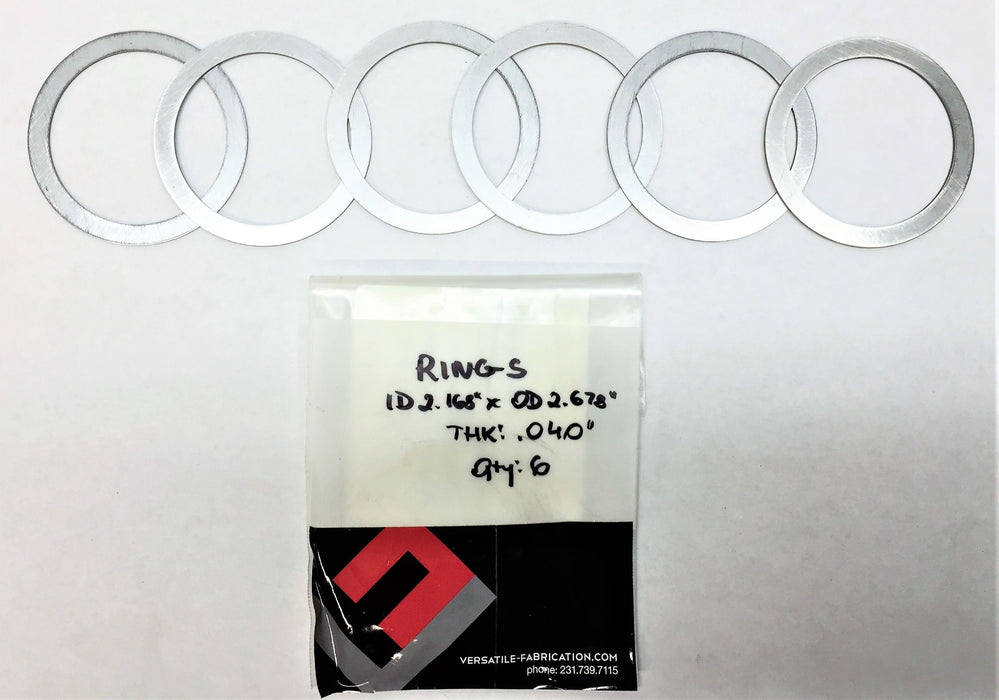 VERSATILE Shim (I.D 2.168" x O.D2.678" THK: .040) 50001271 [Lot of 6] NOS