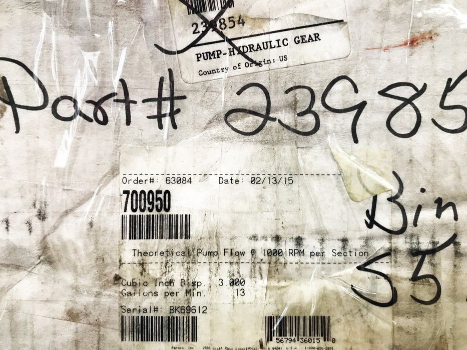 New Flyer Hydraulic Pump 239854 REMANUFACTURED