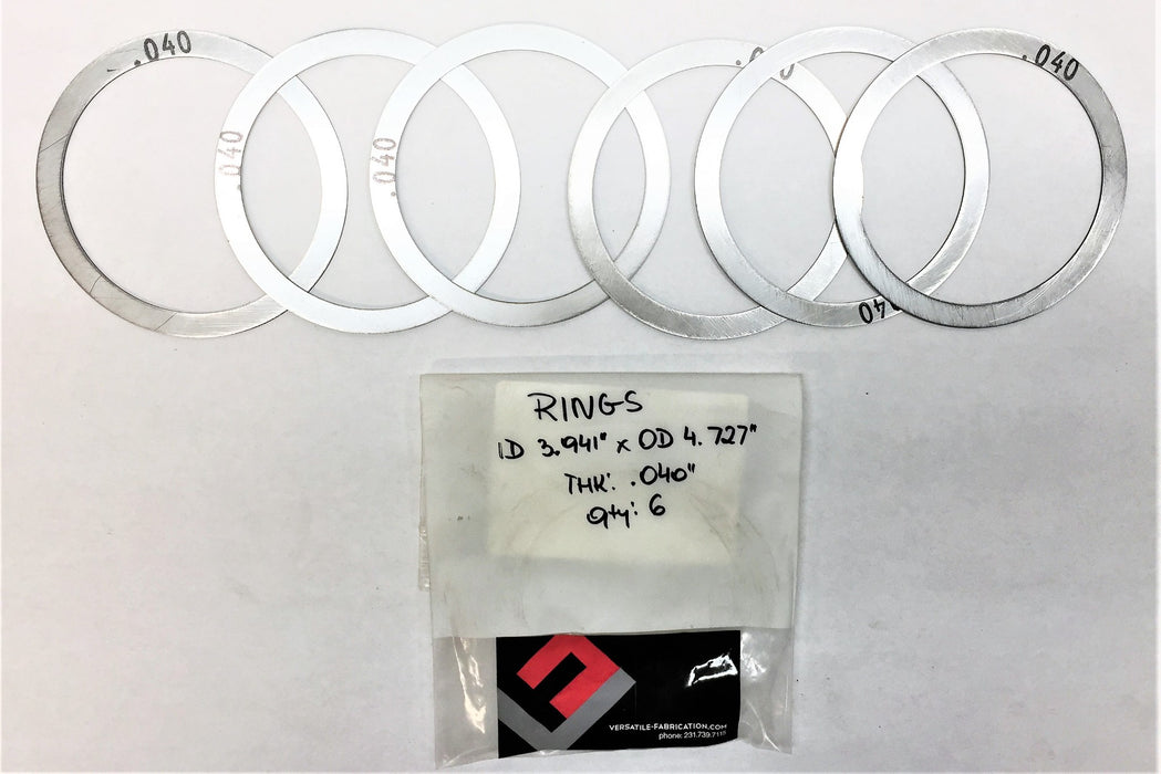 VERSATILE Shim (I.D 3.941" x O.D 4.727" THK: .040) 50001270 [Lot of 6] NOS