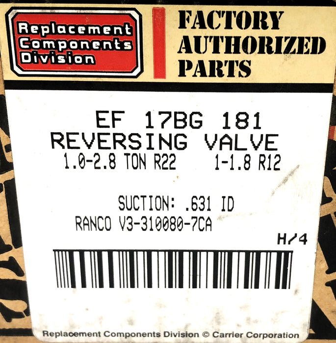 Ranco Reversing Valve EF17BG181-A (V3-310080-7CA) NOS