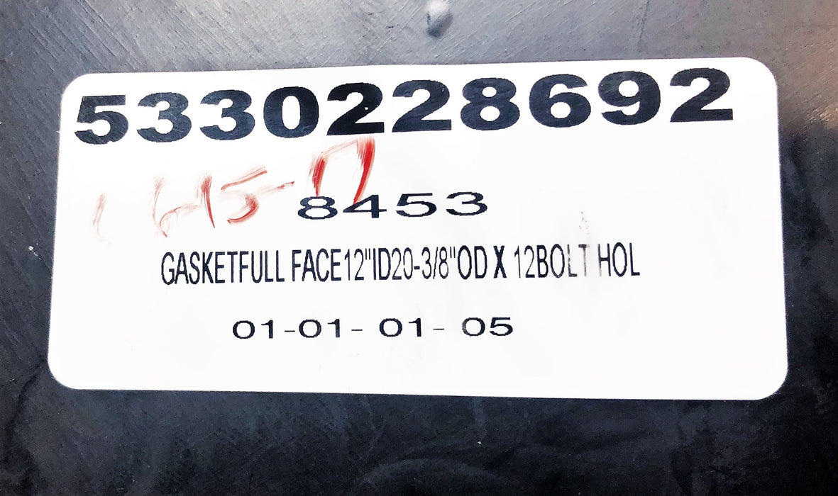 Unbranded 12 Inch ID 20-3/8 Inch OD Full Face Gasket 12 Bolt NOS