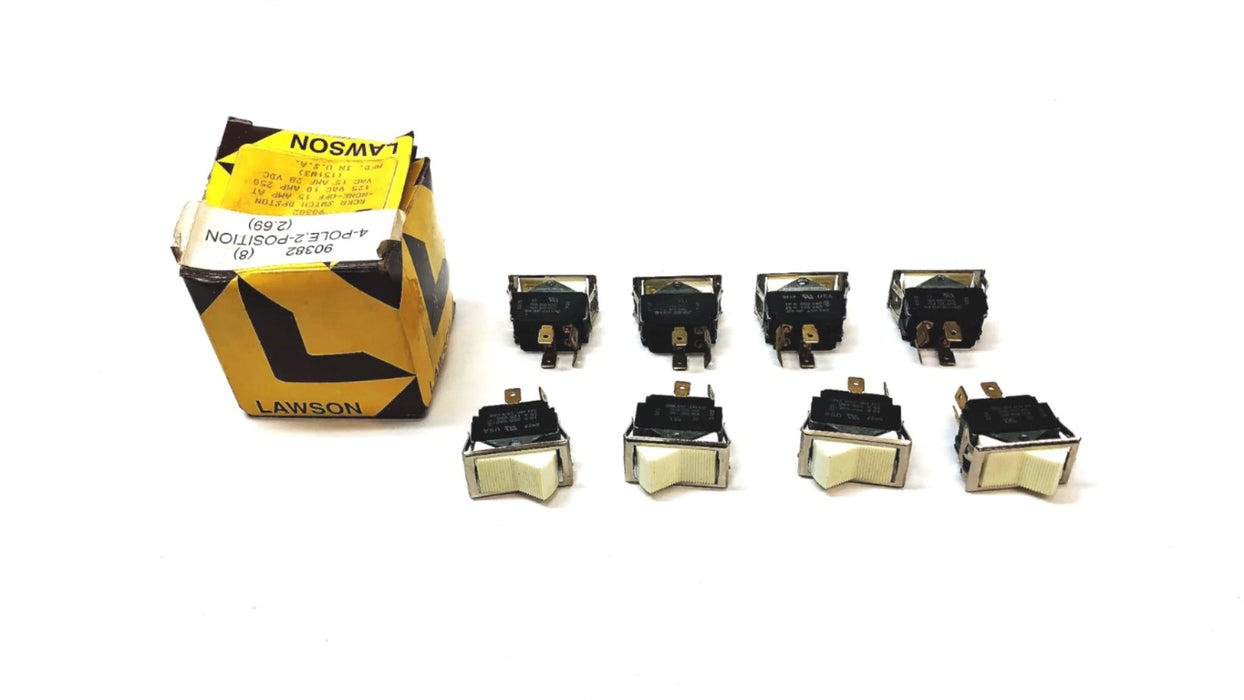 Unbranded 4-Pole 2 Position On/Off Rocker Switch 90382 [Lot of 8] NOS