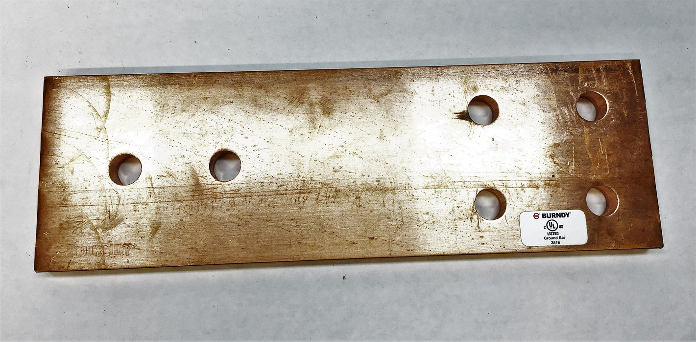 Burndy 1/2 X 3.5 X 11" Custom Copper Ground Bar 351E NOS