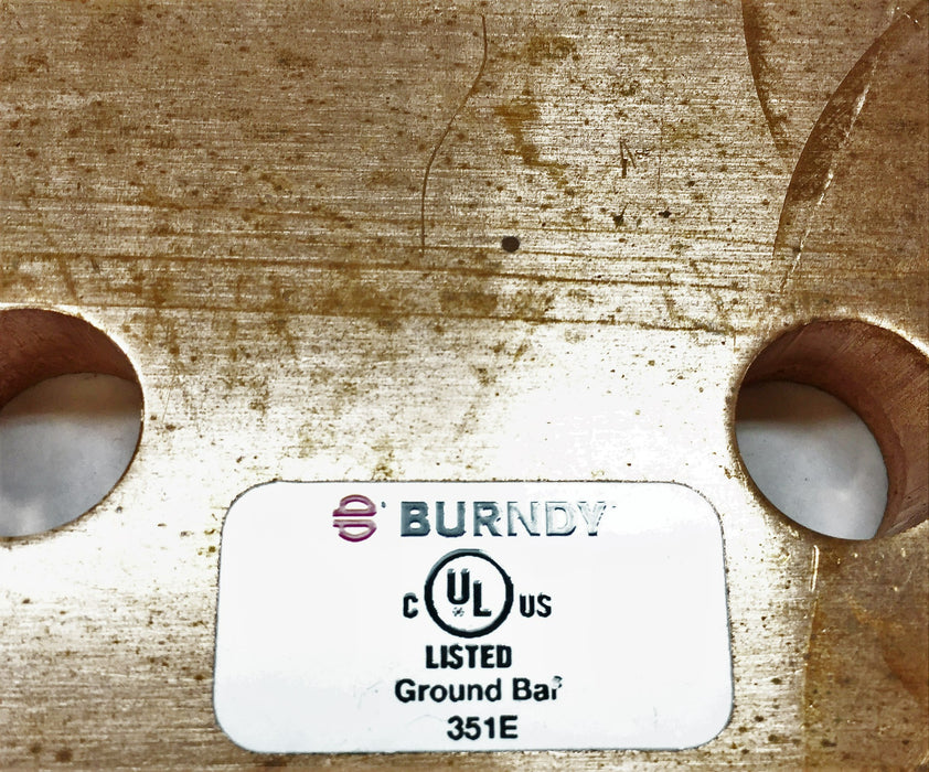 Burndy 1/2 X 3.5 X 11" Custom Copper Ground Bar 351E NOS