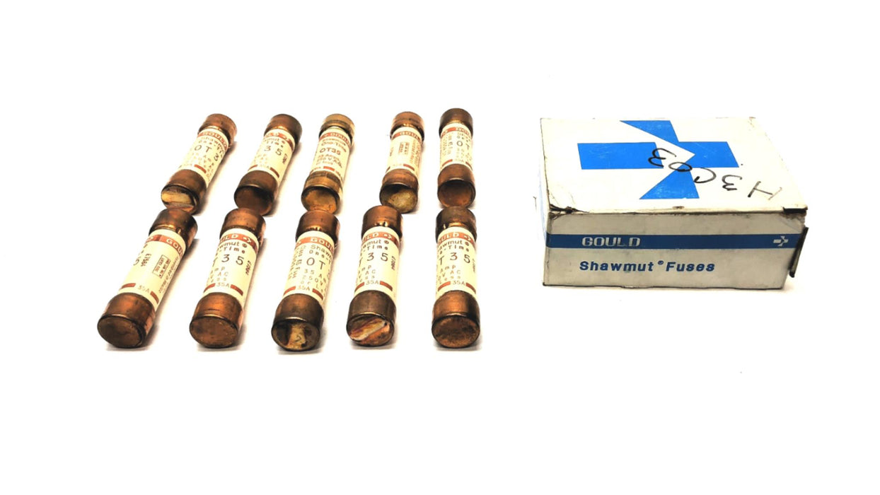 Gould / Shawmut Class K5 250V AC 35 Amp Fuse OT35 [Lot of 10] NOS