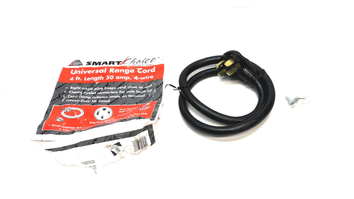 Smart Choice 4 FT 4 Wire 4 Prong 50 Amp Universal Range Cord E169172 NOS