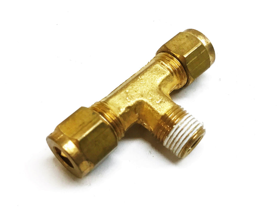 Unbranded Brass 3/16" M x 1/8" M x 3/16 M Compression Tee [Lot of 4] NOS