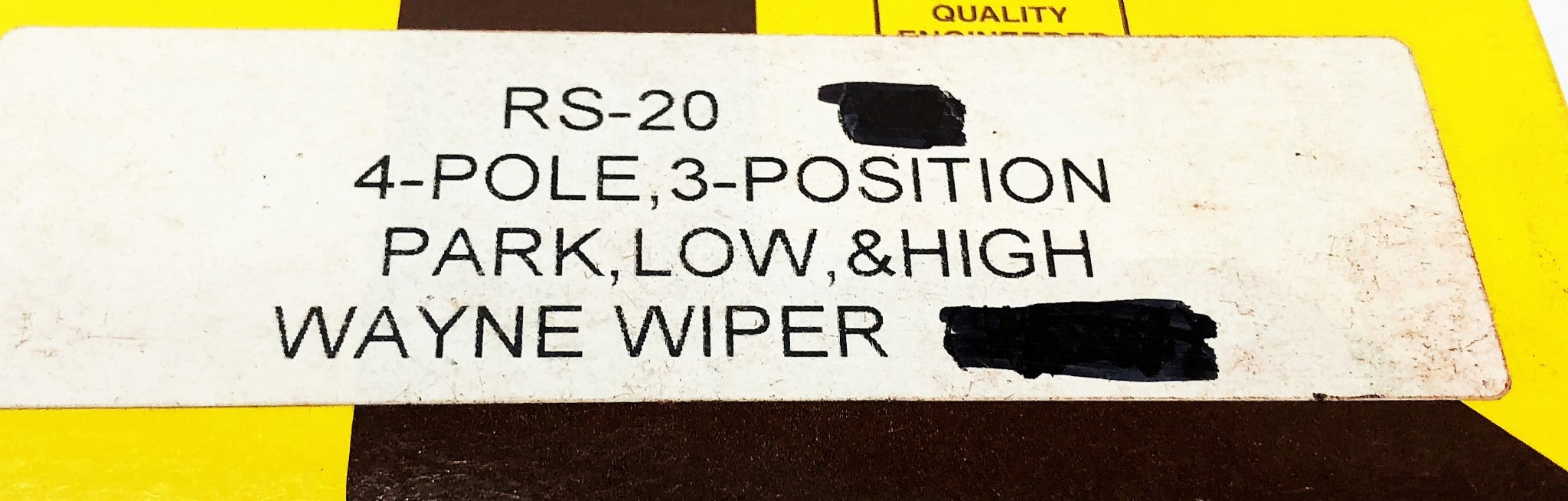 Wayne Wiper 4 Pole/3 Position Rocker Switch RS-20 NOS