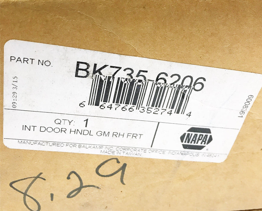 NAPA Interior Door Handle BK7356206 (7356206) NOS