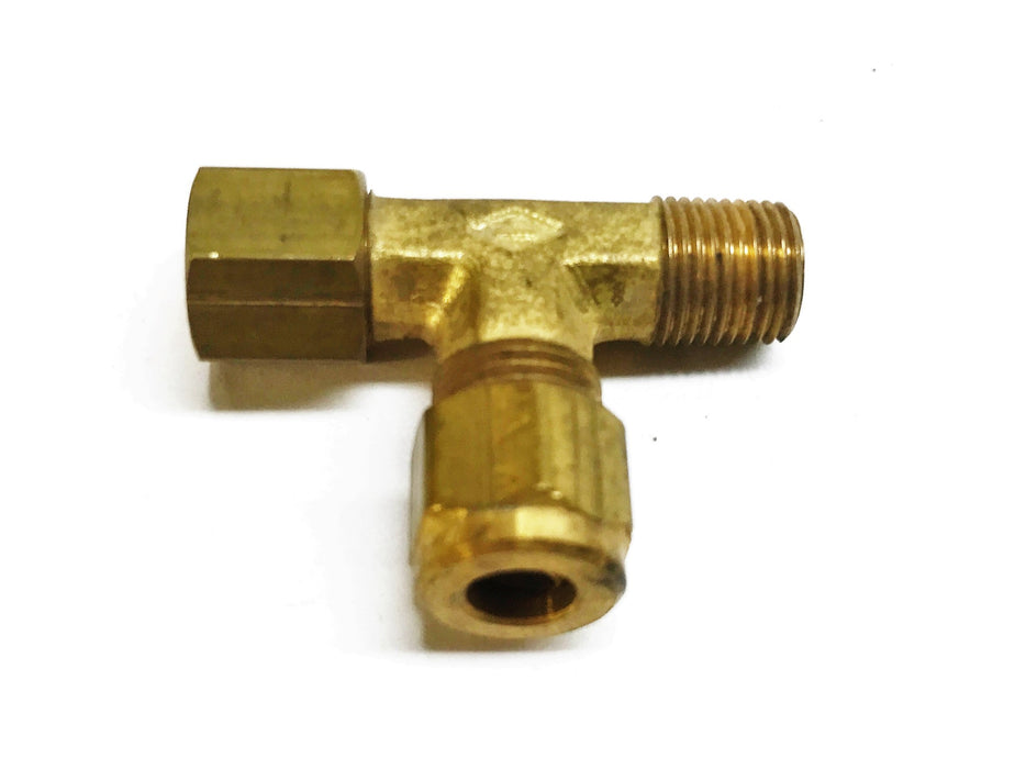 Unbranded Brass 3/16" M x 3/16" M x 1/8" M Compression Tee [Lot of 4] NOS