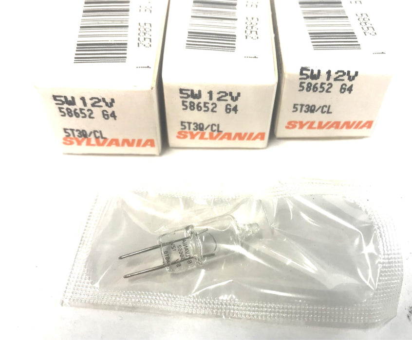Sylvania 5w 12V Bi-Pin Halogen Lamp/Bulb 58562 (5T3Q/CL) [Lot of 3] NOS