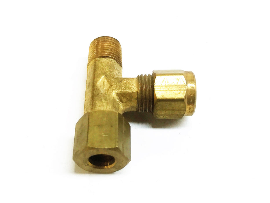 Unbranded Brass 3/16" M x 3/16" M x 1/8" M Compression Tee [Lot of 4] NOS