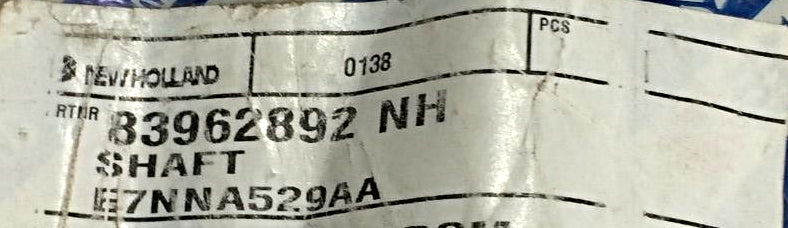 Shaft for Case New Holland CNH 83962892 NOS