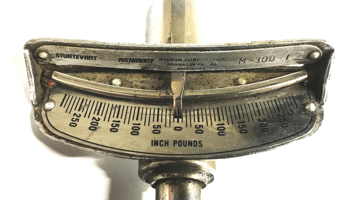 Sturtevant Richmont 3/8 inch Drive Flat Beam Memory Torque Wrench M-300-1 USED