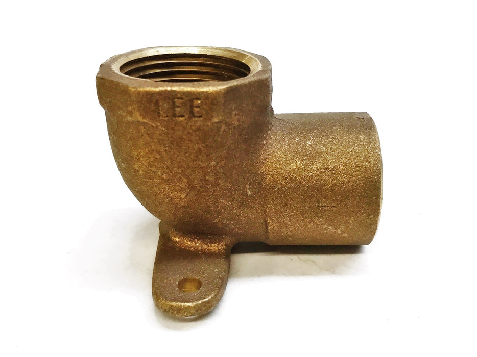 Lee/Nibco 1" Female Pent x 1" Sweat 90 Degree Brass Drop Ear Elbow NOS