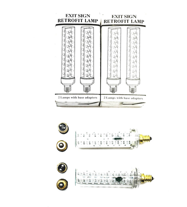 TCP Box of 2 Red Exit Sign Retrofit Lamp With Adapter 20714 [Lot of 2] NOS