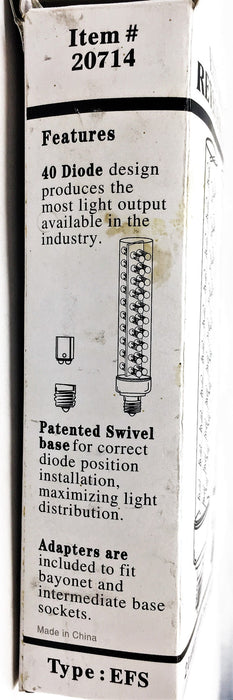 TCP Box of 2 Red Exit Sign Retrofit Lamp With Adapter 20714 [Lot of 2] NOS