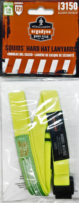 Ergodyne Lime Elastic Hard Hat Lanyard with Loop Buckle 3150 [Lot of 4] NOS