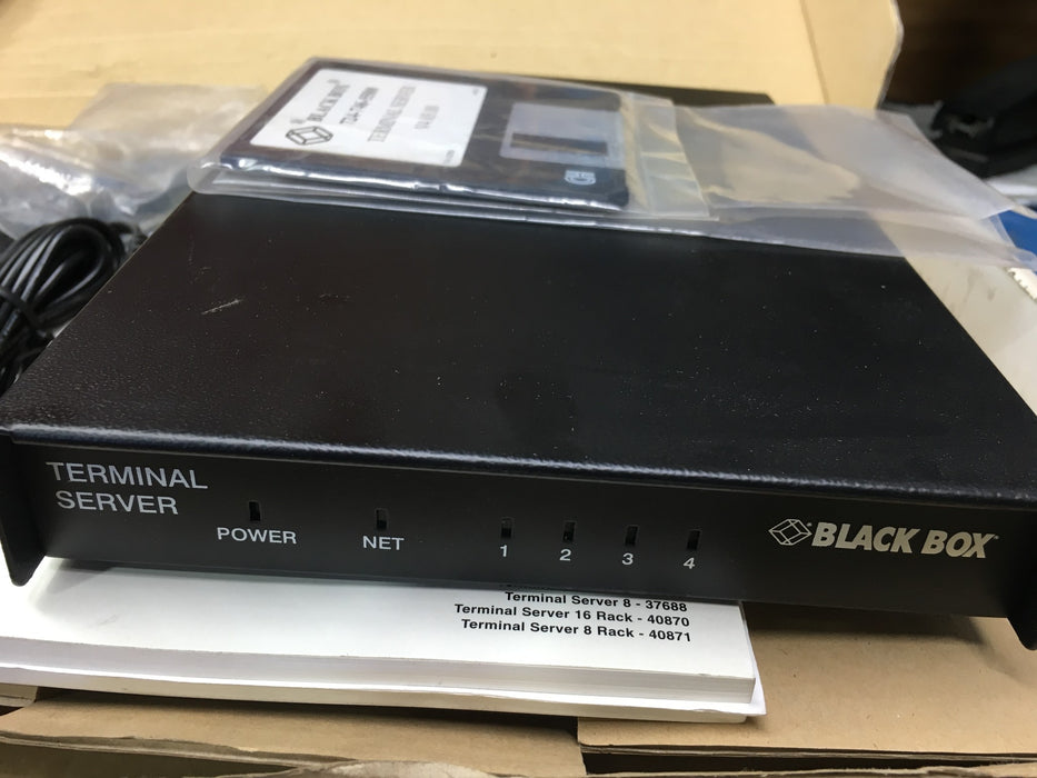 BLACK BOX RS-232 TERMINAL SERVER 4 ETHERNET PORTS, PN# 41874