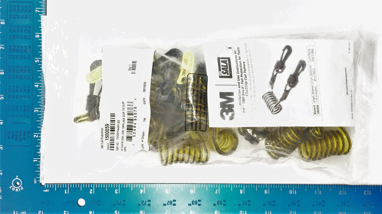 3M/DBI-SALA HD Paquete de correa de bobina con clip para clip para casco 1500059 (10 piezas) NOS