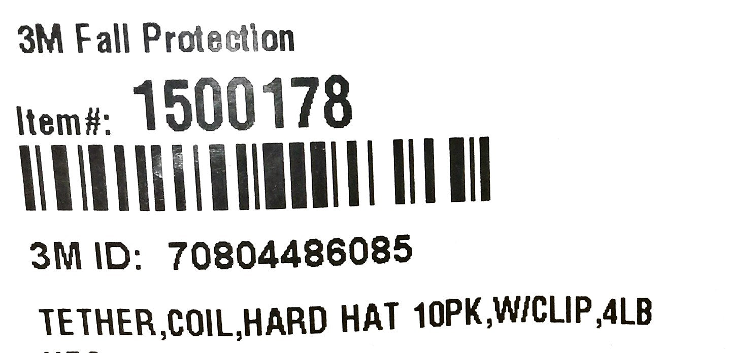 3M/DBI-SALA HD 4 Lbs. Correa en espiral para casco con paquete de clip 1500178 (10 piezas) NOS