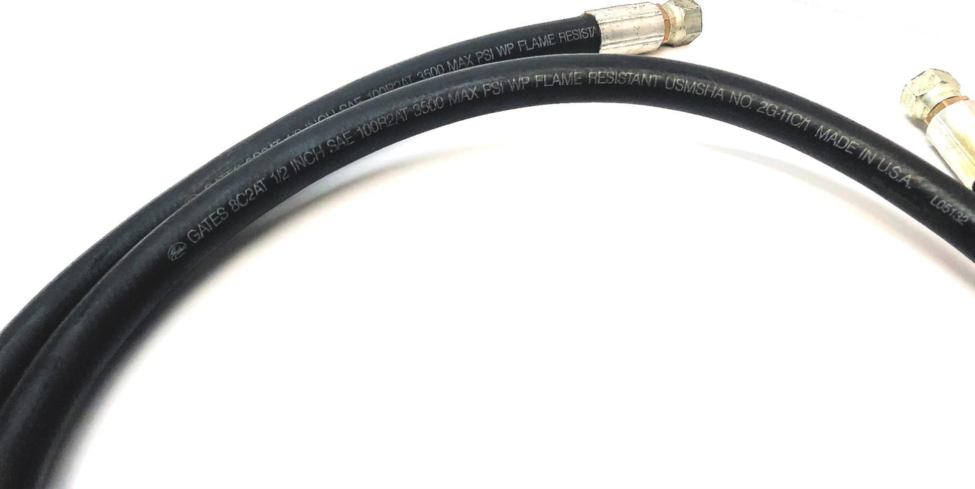 Gates 1/2 Inch SAE 3500 Max PSI 8 Feet OAL Hydraulic Hose 8C2AT USED