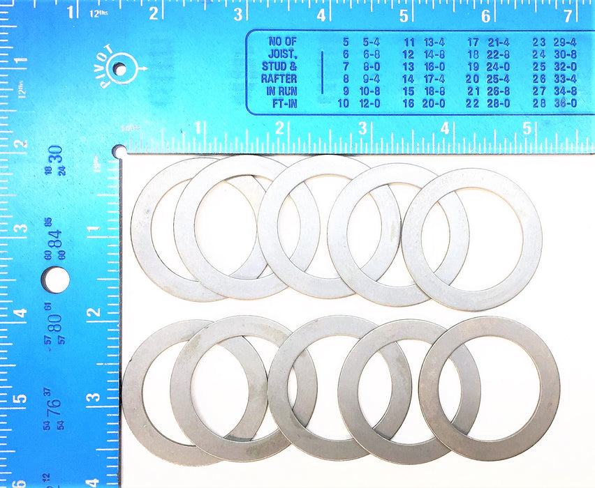 PRECISION BRAND Pack of 1-1/4"x1-3/4" (.062 THK) Arbor Shims (10pcs) 25257 NOS