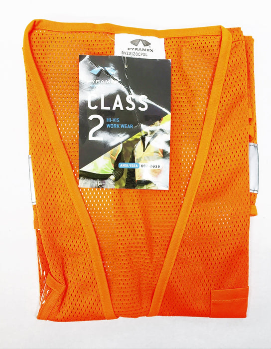 Pyramex Hi-Vis X-Large Orange Lightweight Safety Vest RVZ2120CPXL [Lot of 7] NOS