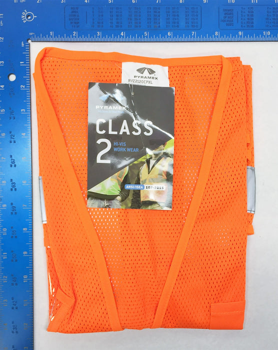Pyramex Hi-Vis X-Large Orange Lightweight Safety Vest RVZ2120CPXL [Lot of 7] NOS