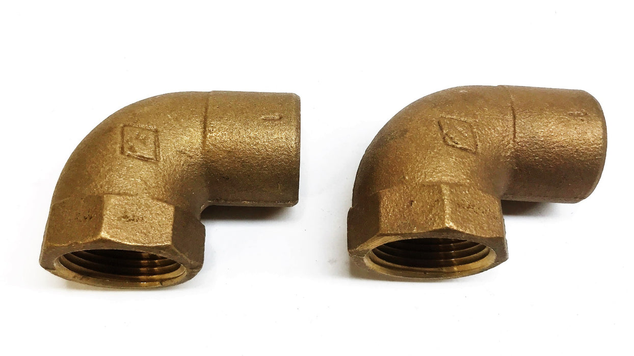FF Bronze 1" Female Pent x 1" Sweat 90 Degree Elbow [Lot of 2] NOS