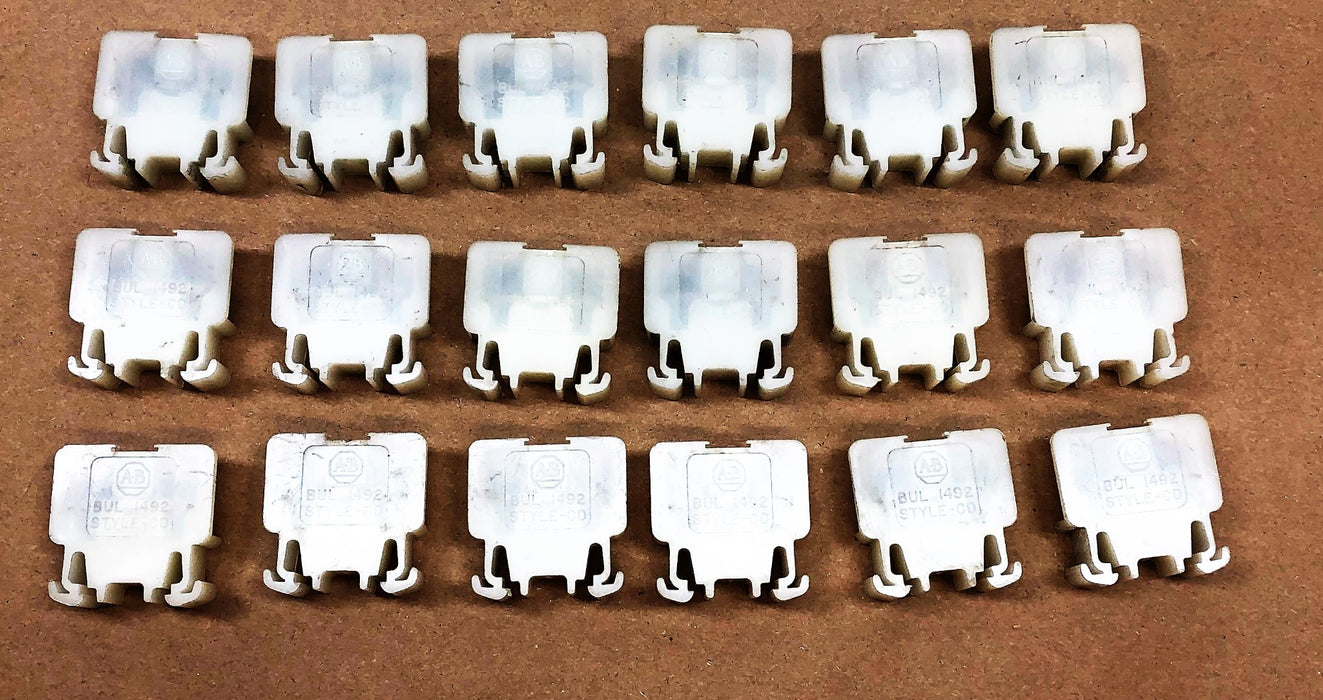 Allen Bradley Style CD White Terminal Block BUL-1492 [Lot of 18] USED