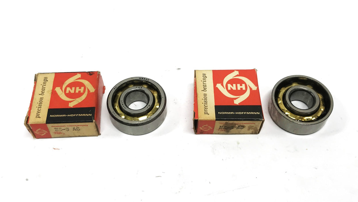Norma-Hoffmann Angular Contact Ball Bearing MS-8-AC [Lot of 2] NOS
