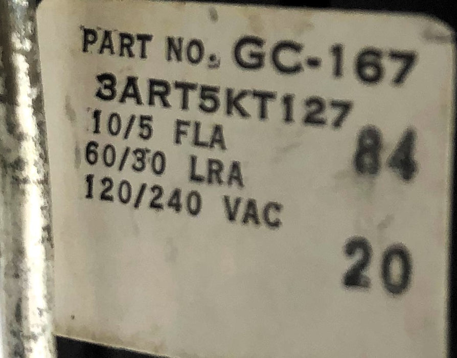Gemline 120/240 VAC Cold Control GC-167 NOS