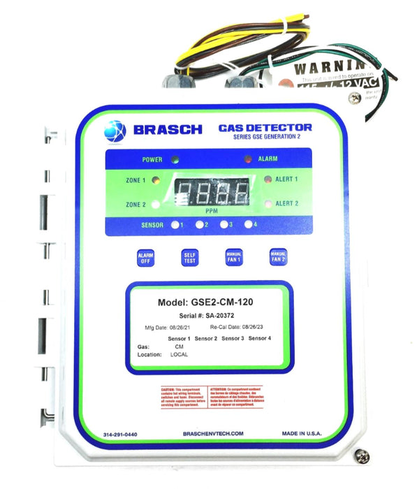 Brasch Series GSE Generation 2 Carbon Monoxide Gas Detector GSE2-CM-120 NOS