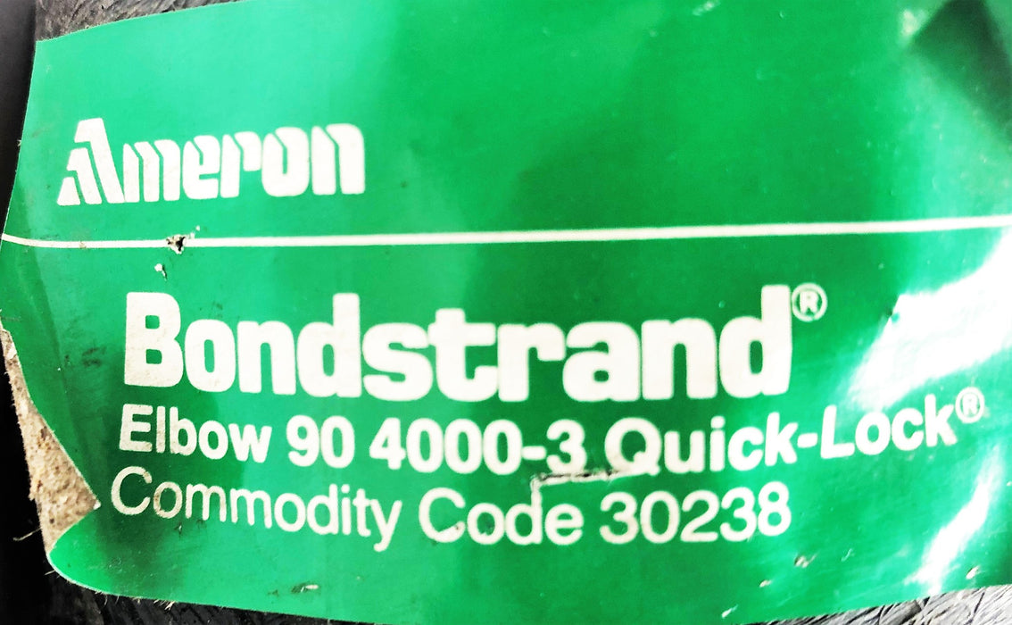 Ameron Bonstrand Quick-Lock 90 Degree Elbow 4000-3 (30238) NOS