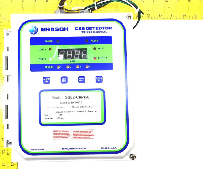 Brasch Series GSE Generation 2 Carbon Monoxide Gas Detector GSE2-CM-120 NOS