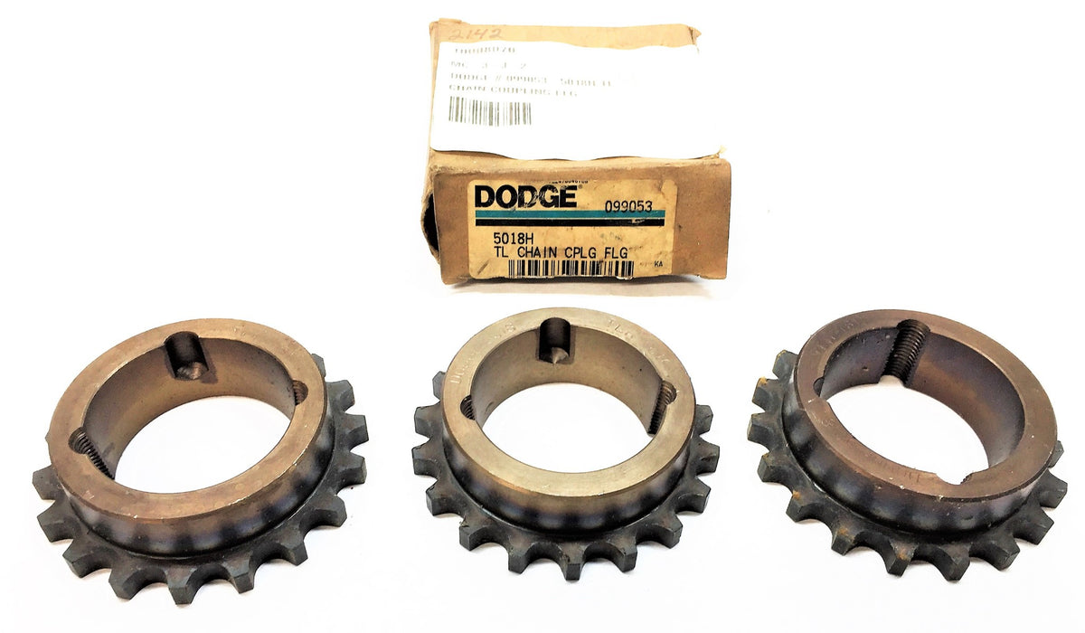 DODGE Taper Lock Chain Coupler Flange 5018H [Lot of 3] NOS