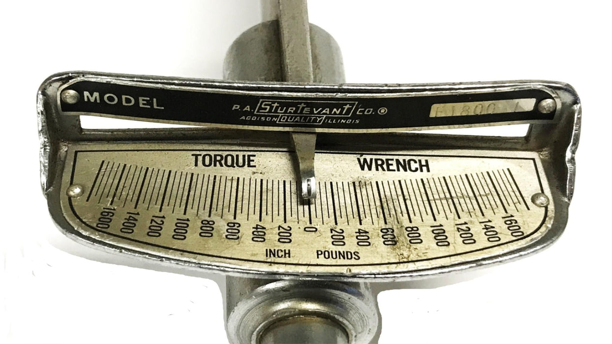 Sturtevant 1/2 inch Drive Flat Beam Torque Wrench F-1800-1 USED