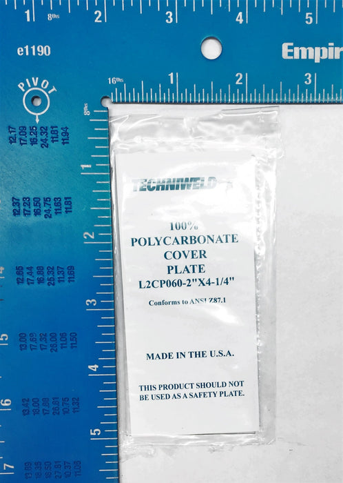Techniweld Polycarbonate Cover Plate L2CP060-2" X 4-1/4" [Lot of 35] NOS
