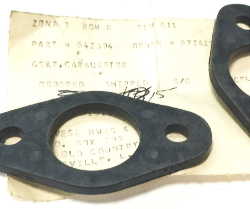 Gravely Carburetor Gasket 042394 (20717900) [Lot of 2] NOS